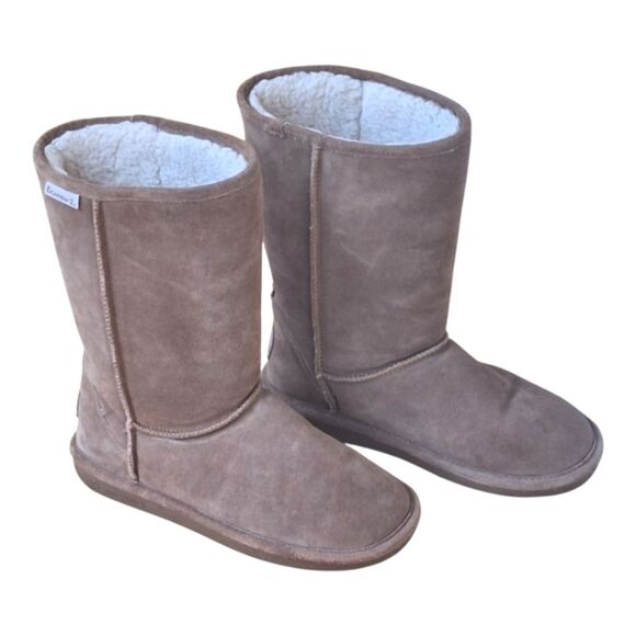 BEARPAW Eva Classic Suede Boot Wool Sherpa Lined Hickory 10" Shaft Women size 9 - Picture 1 of 16